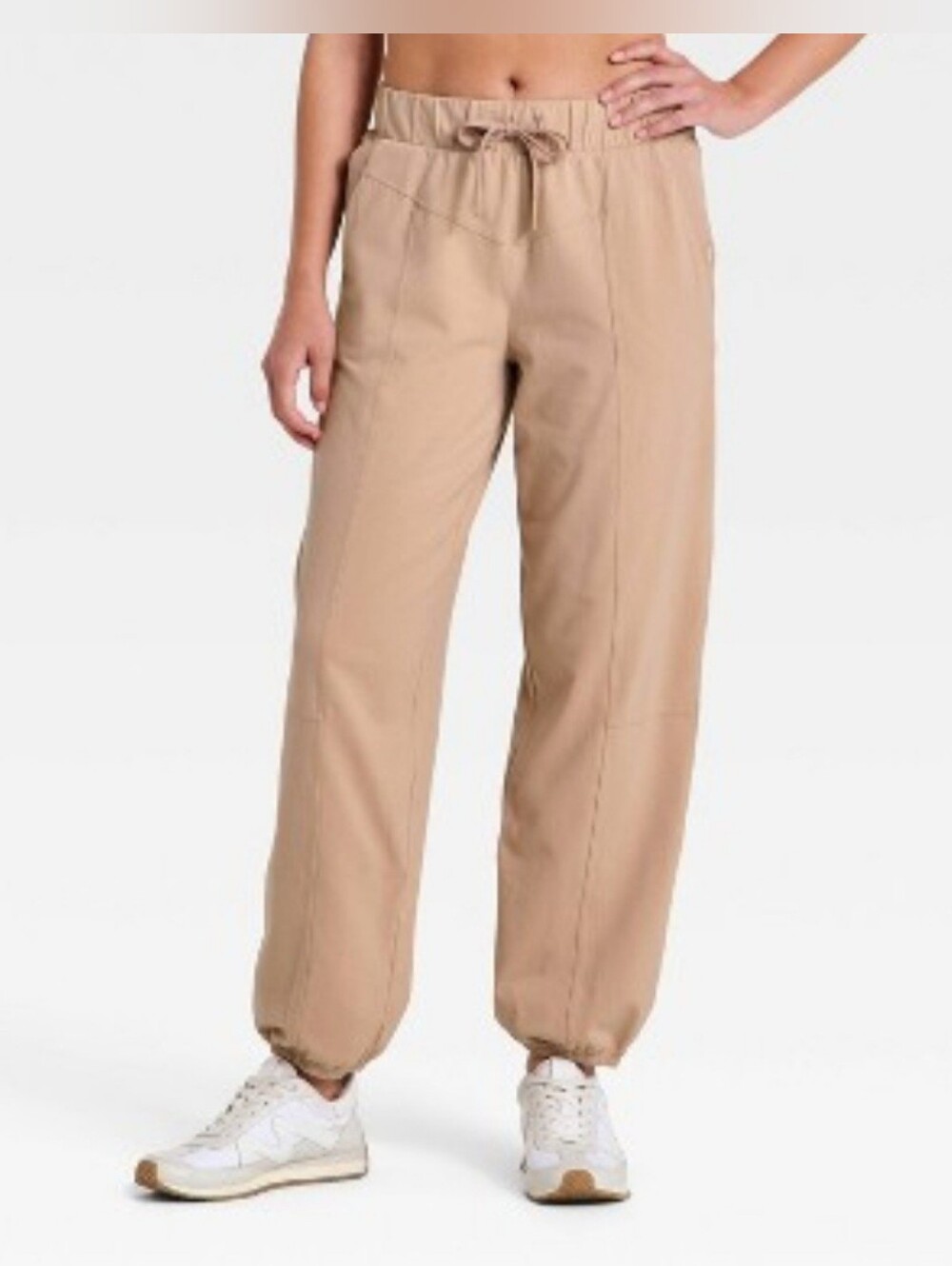 Women's Washed Jersey Jogger Pants - JoyLab Light Brown M